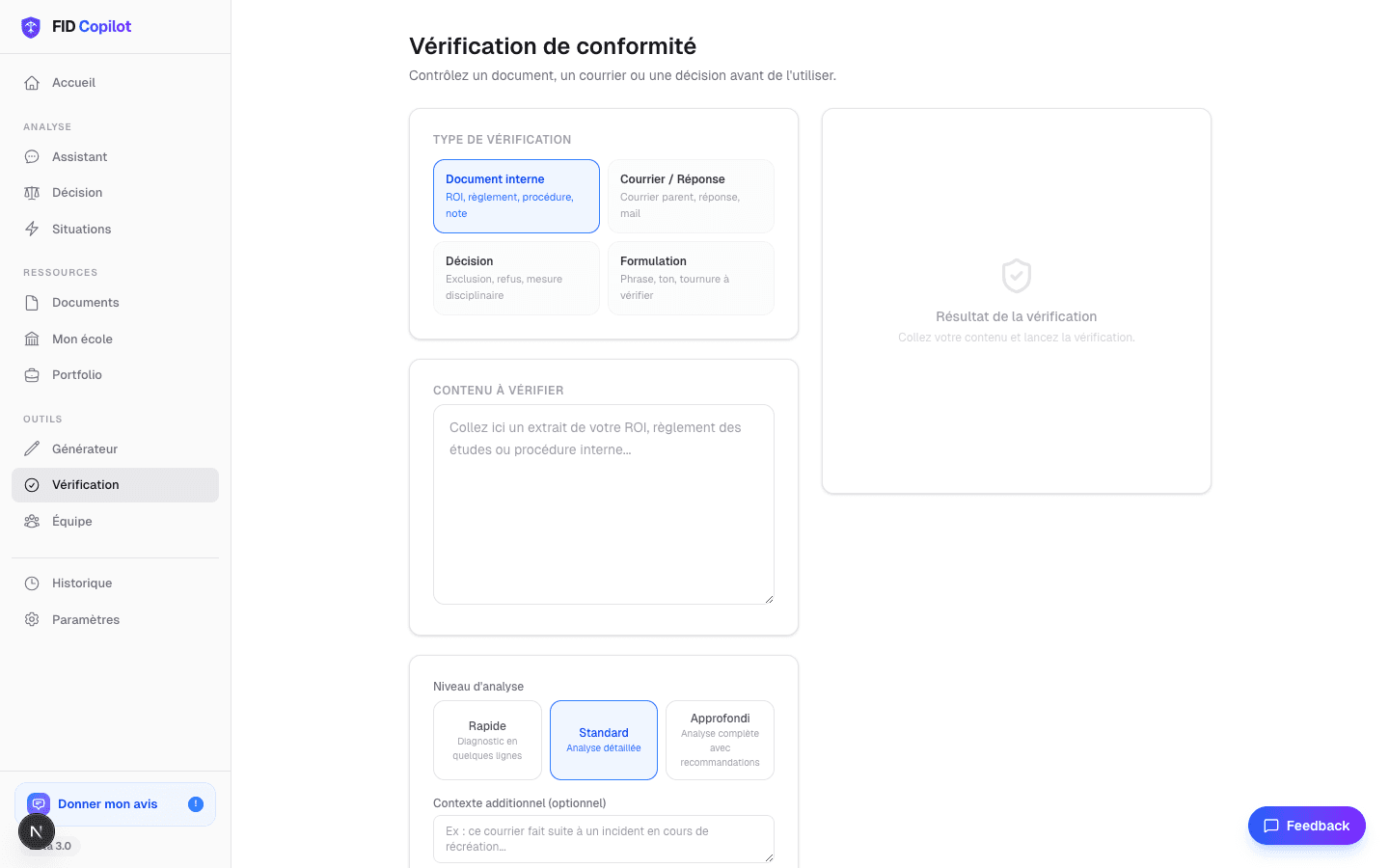 Vérification de conformité